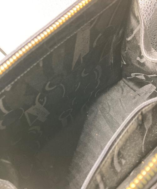 Salvatore Ferragamo（サルヴァトーレ フェラガモ）Salvatore Ferragamo (サルヴァトーレ フェラガモ) クロコ型押ガンチーニトートバッグ ブラックの古着・服飾アイテム