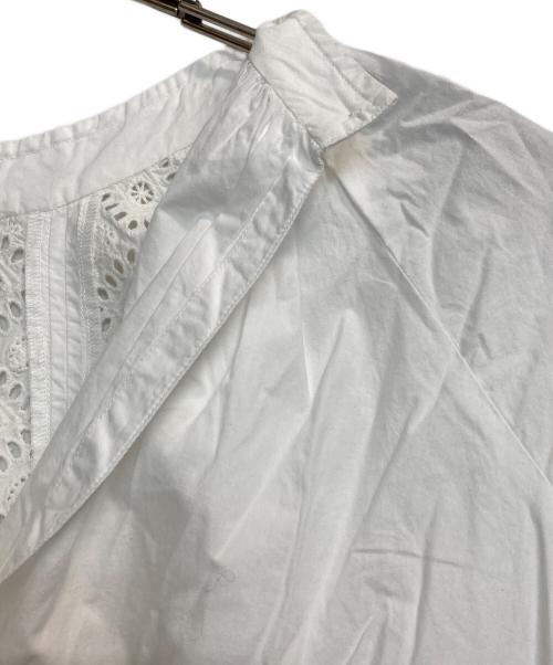 ne quittez pas（ヌキテパ）ne quittez pas (ヌキテパ) レース切替ブラウス ホワイト サイズ:記載なし(実寸サイズ参考)の古着・服飾アイテム