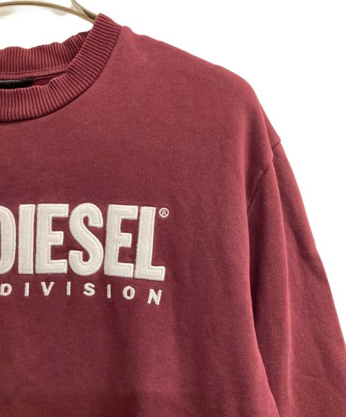 DIESEL（ディーゼル）DIESEL (ディーゼル) 裏起毛ロゴスウェット ボルドー サイズ:ＸＳの古着・服飾アイテム