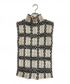 ISSEY MIYAKEイッセイミヤケ）の古着「ノースリーブプリーツブラウス」｜ホワイト