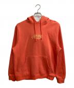 stussyステューシー）の古着「刺繍プルオーバーパーカー」｜オレンジ