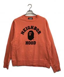 A BATHING APE×NEIGHBORHOOD（ア ベイシング エイプ×ネイバーフッド）の古着「クルーネックスウェット」｜オレンジ