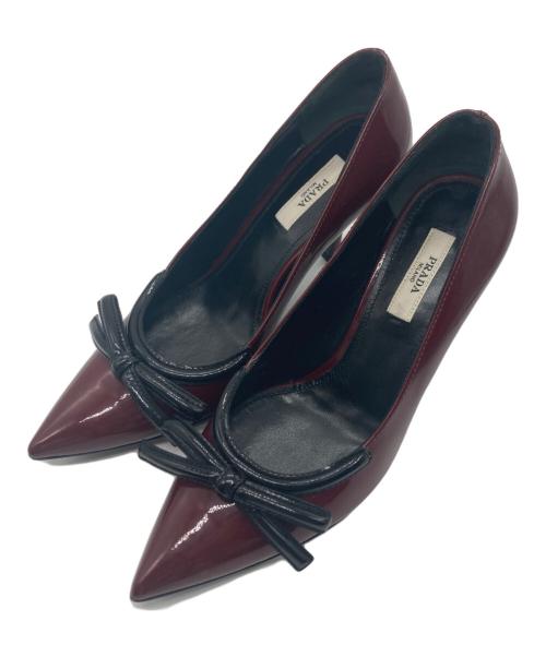PRADA（プラダ）PRADA (プラダ) パテントパンプス レッド サイズ:35の古着・服飾アイテム