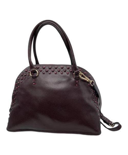 COACH（コーチ）COACH (コーチ) スタッズ2WAYバッグ ボルドーの古着・服飾アイテム