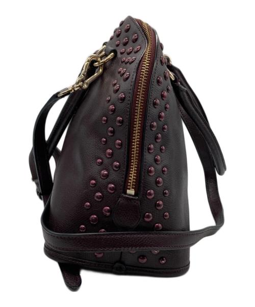 COACH（コーチ）COACH (コーチ) スタッズ2WAYバッグ ボルドーの古着・服飾アイテム