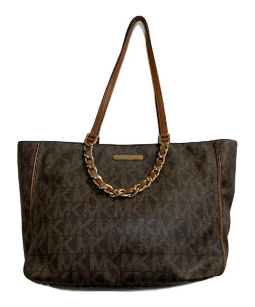 MICHAEL KORS（マイケル・コース）MICHAEL KORS (マイケル・コース) モノグラムトートバッグ ブラウンの古着・服飾アイテム