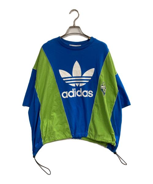 DISCOVERED（ディスカバード）DISCOVERED (ディスカバード) NEWSED TEE ブルー×グリーン サイズ:Fの古着・服飾アイテム