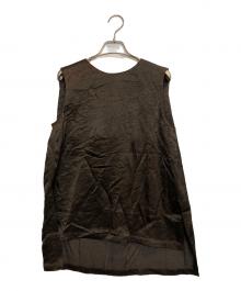 Curensology（カレンソロジー）の古着「サテンノースリーブブラウス」｜ブラウン