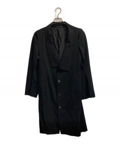 中古・古着通販】Y's (ワイズ) 前開きトッパーロングコート ブラック