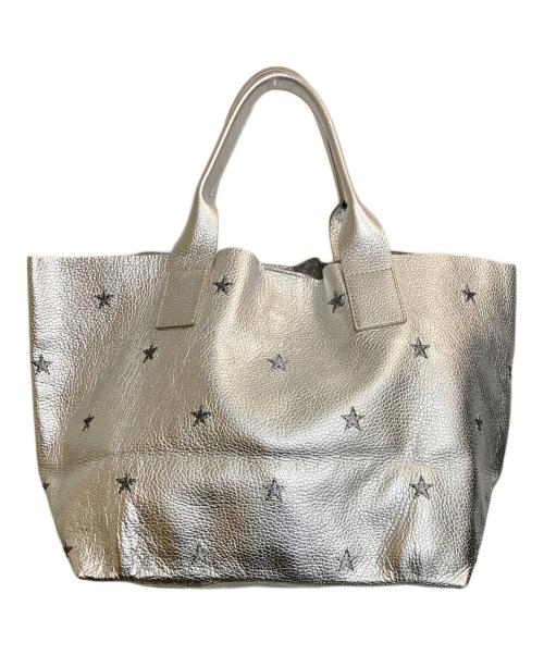 NUR DONATELLA LUCCHI（ヌールドナテッラルッキ）NUR donatella lucchi (ヌールドナテッラルッキ) スター刺繍メタリックトートバッグ シルバーの古着・服飾アイテム