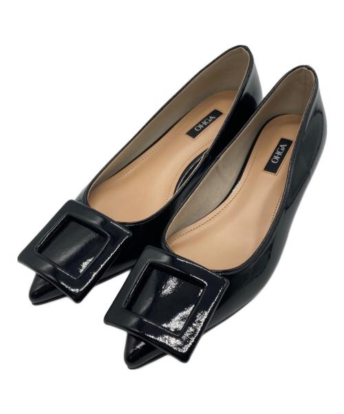OHGA（オオガ）OHGA (オオガ) ポインテッドトゥパテントパンプス ブラック サイズ:23cmの古着・服飾アイテム