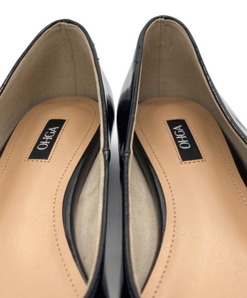 OHGA（オオガ）OHGA (オオガ) ポインテッドトゥパテントパンプス ブラック サイズ:23cmの古着・服飾アイテム