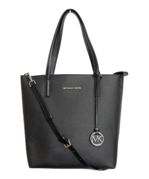 MICHAEL KORS（マイケル・コース）MICHAEL KORS (マイケル・コース) ポーチ付き2wayトートバッグ ブラックの古着・服飾アイテム