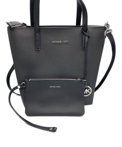 MICHAEL KORS（マイケル・コース）MICHAEL KORS (マイケル・コース) ポーチ付き2wayトートバッグ ブラックの古着・服飾アイテム
