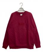 PUMA×maison kitsuneプーマ×メゾンキツネ）の古着「コラボクルーネックボックスロゴスウェット」｜レッド