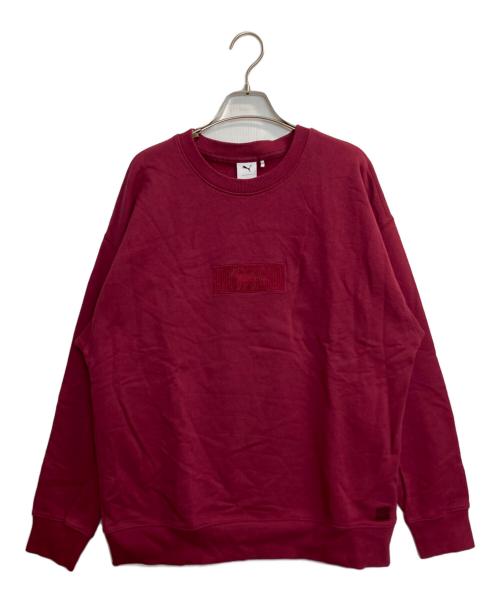 PUMA（プーマ）PUMA (プーマ) MAISON KITSUNE (メゾンキツネ) コラボクルーネックボックスロゴスウェット レッド サイズ:Mの古着・服飾アイテム