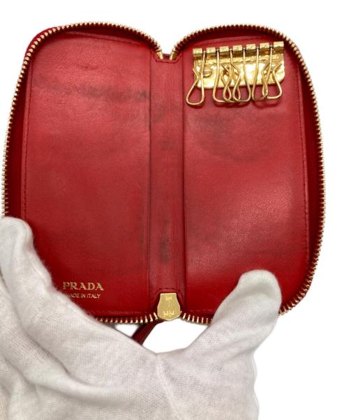 PRADA（プラダ）PRADA (プラダ) 6連ラウンドファスナーキーケース レッドの古着・服飾アイテム