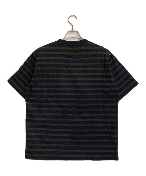 COMOLI（コモリ）COMOLI (コモリ) コットンボーダー半袖クルー グリーン×ネイビー サイズ:2の古着・服飾アイテム