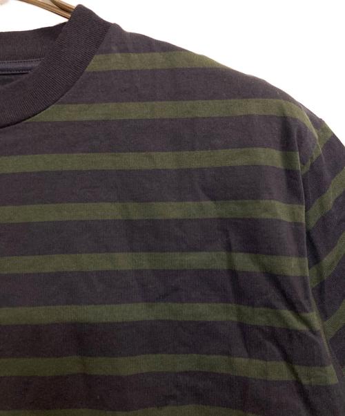 COMOLI（コモリ）COMOLI (コモリ) コットンボーダー半袖クルー グリーン×ネイビー サイズ:2の古着・服飾アイテム