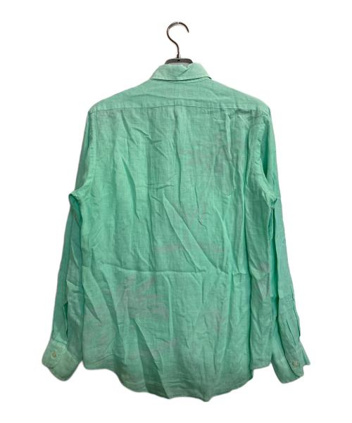 POLO RALPH LAUREN（ポロ・ラルフローレン）POLO RALPH LAUREN (ポロ・ラルフローレン) 透かしプリントリネンシャツ グリーン サイズ:Sの古着・服飾アイテム