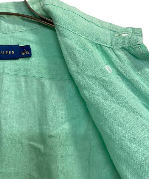 POLO RALPH LAUREN（ポロ・ラルフローレン）POLO RALPH LAUREN (ポロ・ラルフローレン) 透かしプリントリネンシャツ グリーン サイズ:Sの古着・服飾アイテム