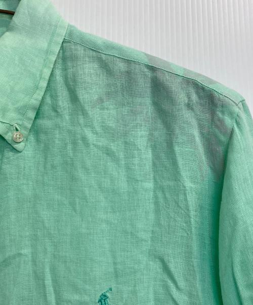 POLO RALPH LAUREN（ポロ・ラルフローレン）POLO RALPH LAUREN (ポロ・ラルフローレン) 透かしプリントリネンシャツ グリーン サイズ:Sの古着・服飾アイテム