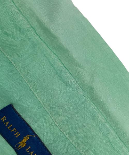 POLO RALPH LAUREN（ポロ・ラルフローレン）POLO RALPH LAUREN (ポロ・ラルフローレン) 透かしプリントリネンシャツ グリーン サイズ:Sの古着・服飾アイテム