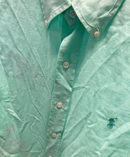 POLO RALPH LAUREN（ポロ・ラルフローレン）POLO RALPH LAUREN (ポロ・ラルフローレン) 透かしプリントリネンシャツ グリーン サイズ:Sの古着・服飾アイテム