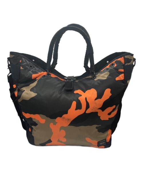 PORTER（ポーター）PORTER (ポーター) PS CAMO 2WAY TOTE オレンジ×カーキの古着・服飾アイテム