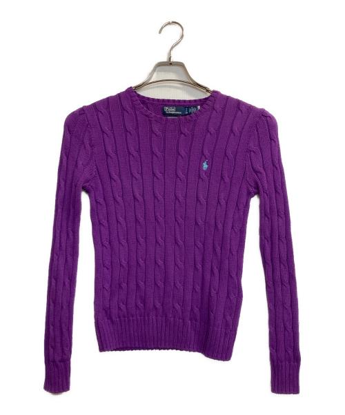 POLO RALPH LAUREN（ポロ・ラルフローレン）POLO RALPH LAUREN (ポロ・ラルフローレン) ワンポイントニット パープル サイズ:Ｓの古着・服飾アイテム