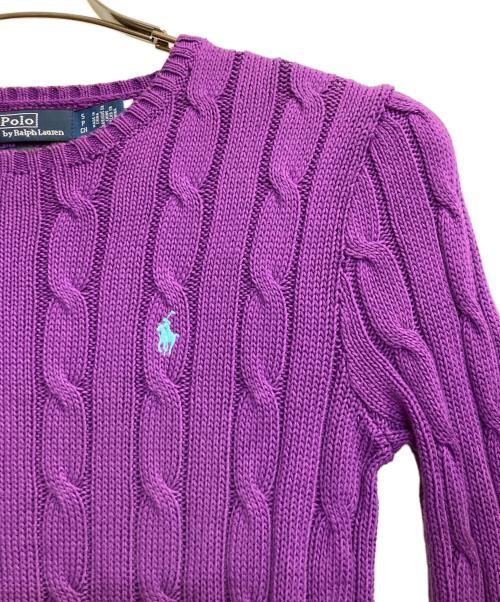 POLO RALPH LAUREN（ポロ・ラルフローレン）POLO RALPH LAUREN (ポロ・ラルフローレン) ワンポイントニット パープル サイズ:Ｓの古着・服飾アイテム
