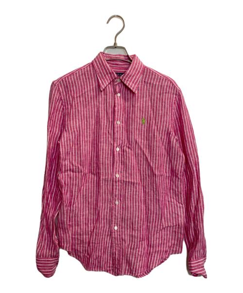 POLO RALPH LAUREN（ポロ・ラルフローレン）POLO RALPH LAUREN (ポロ・ラルフローレン) ストライプリネンシャツ ピンク サイズ:XSの古着・服飾アイテム
