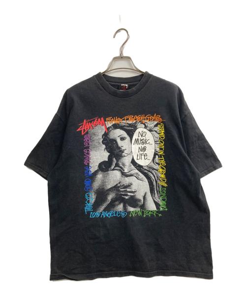 stussy（ステューシー）stussy (ステューシー) ヴィーナスプリントコラボTシャツ ブラック サイズ:Ｌの古着・服飾アイテム