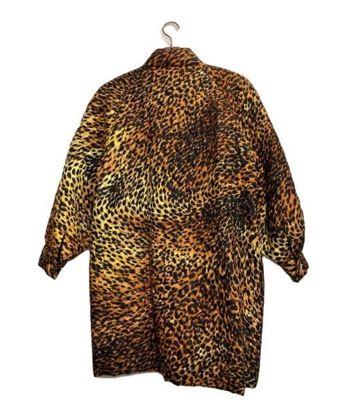 LEONARD（レオナール）LEONARD (レオナール) レオパードシルクキルティングコート ブラック×オレンジ サイズ:記載なしの古着・服飾アイテム