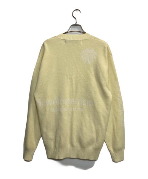 New Amsterdam Surf Association（ニューアムステルダム サーフアソシエーション）New Amsterdam Surf Association (ニューアムステルダム サーフアソシエーション) ロゴVネックカーディガン イエロー サイズ:Mの古着・服飾アイテム