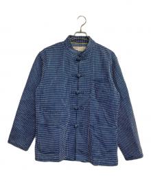 naissance（ネサーンス）の古着「MAO COLLAR JACKET / マオカラーチャイナボタンジャケット」｜ネイビー×ホワイト