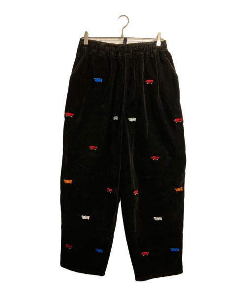 TELEVISI STAR（テレビジスター）TELEVISI STAR (テレビジスター) ワッペンコーデュロイパンツ ブラック サイズ:Mの古着・服飾アイテム