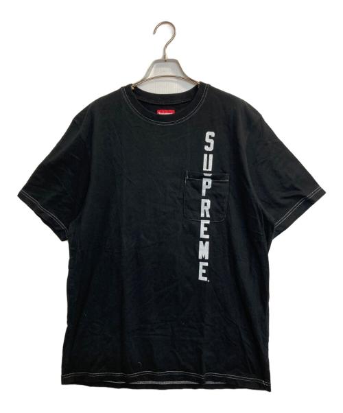 SUPREME（シュプリーム）Supreme (シュプリーム) Contrast Stitch Tee / コントラストステッチT ブラック サイズ:Lの古着・服飾アイテム
