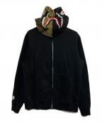 A BATHING APEア ベイシング エイプ）の古着「1st Shark Full Zip Hoodie / シャークジップパーカー」｜ブラック