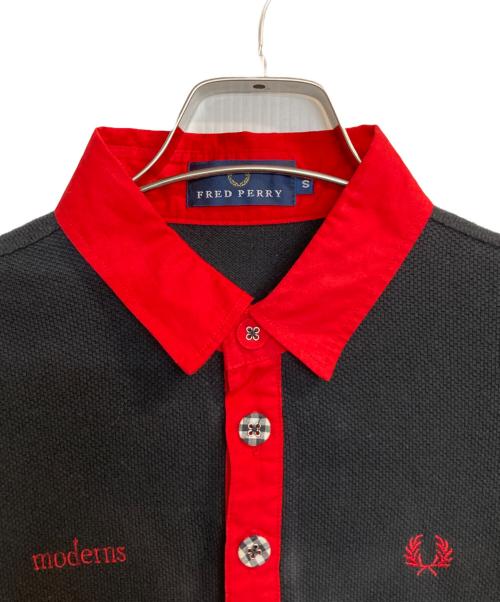 FRED PERRY（フレッドペリー）FRED PERRY (フレッドペリー) 長袖ポロシャツ レッド×ブラック サイズ:Sの古着・服飾アイテム