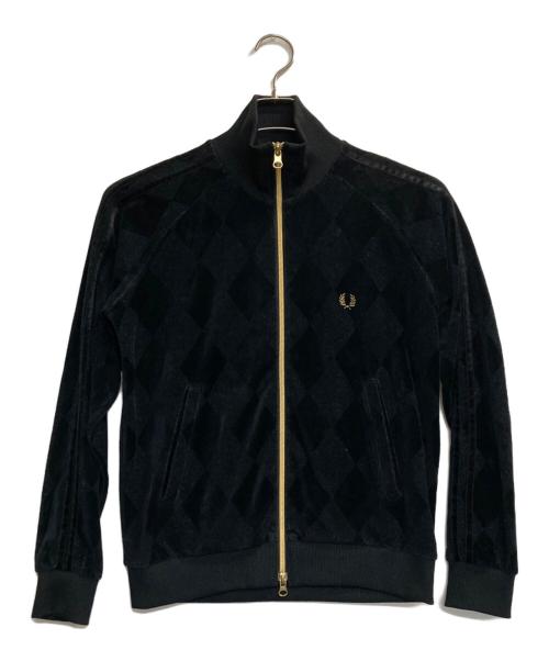 FRED PERRY（フレッドペリー）FRED PERRY (フレッドペリー) アーガイルベロアトラックジャケット ブラック サイズ:ＳＳの古着・服飾アイテム