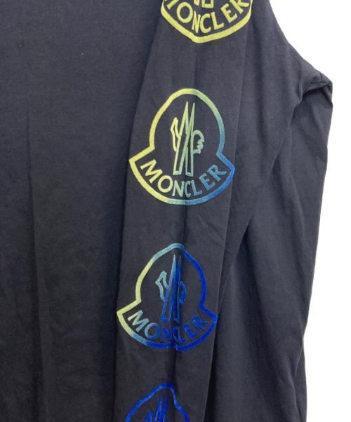 MONCLER（モンクレール）MONCLER (モンクレール) アームフロッキーグラデーションロゴL/Sカットソー ネイビー サイズ:XLの古着・服飾アイテム
