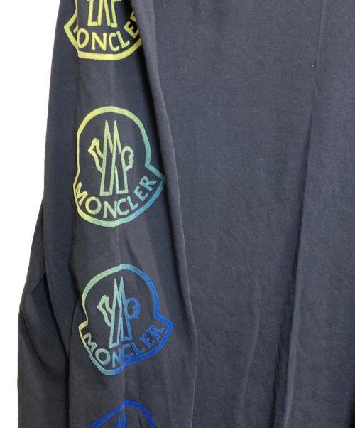 MONCLER（モンクレール）MONCLER (モンクレール) アームフロッキーグラデーションロゴL/Sカットソー ネイビー サイズ:XLの古着・服飾アイテム