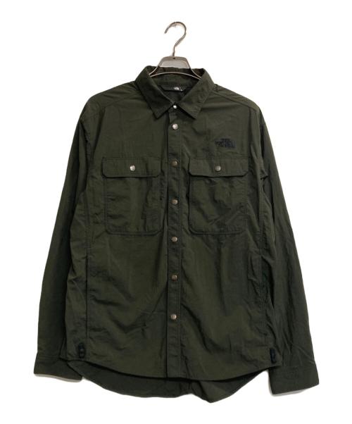 THE NORTH FACE（ザ ノース フェイス）THE NORTH FACE (ザ ノース フェイス) Long Sleeve Canopy Work Shirt/ロングスリーブキャノピーワークシャツ グリーン サイズ:ＸＬの古着・服飾アイテム