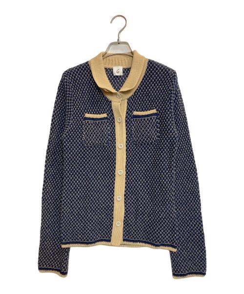 6(ROKU) BEAUTY&YOUTH（ロク ビューティーアンドユース）6(ROKU) BEAUTY&YOUTH (ロク ビューティーアンドユース) コットンモヘアナイロンシャツカーディガン ネイビー サイズ:記載なし(実寸サイズ参考)の古着・服飾アイテム