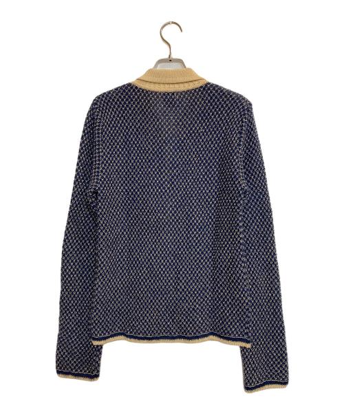 6(ROKU) BEAUTY&YOUTH（ロク ビューティーアンドユース）6(ROKU) BEAUTY&YOUTH (ロク ビューティーアンドユース) コットンモヘアナイロンシャツカーディガン ネイビー サイズ:記載なし(実寸サイズ参考)の古着・服飾アイテム