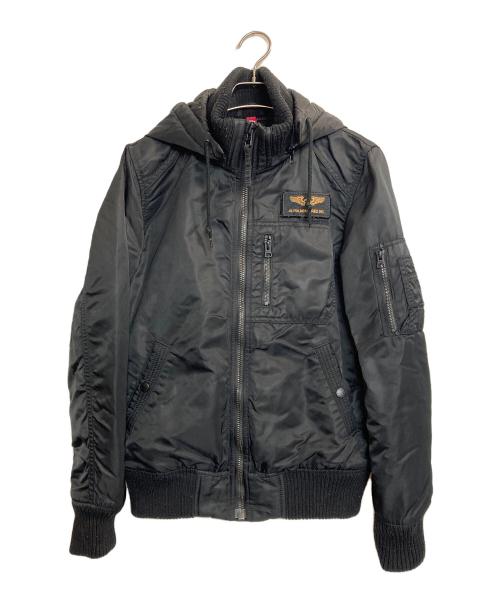 ALPHA（アルファ）ALPHA (アルファ) 中綿ミリタリージャケット ブラック サイズ:Mの古着・服飾アイテム