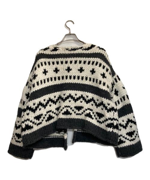 SLOBE IENA（スローブ イエナ）SLOBE IENA (スローブ イエナ) カウチンニットカーディガン ブラック×ホワイト サイズ:ＦＲＥＥの古着・服飾アイテム