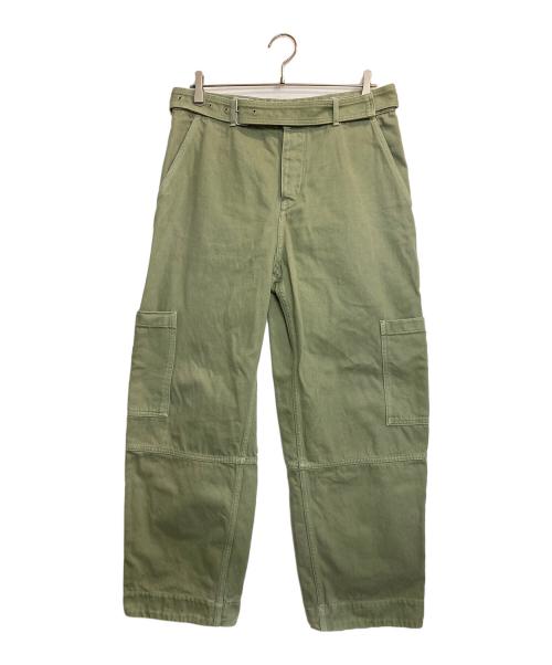 maison kitsune（メゾンキツネ）MAISON KITSUNE (メゾンキツネ) Belted  Denim Pants Relaxed  Cargo Jeans グリーン サイズ:30の古着・服飾アイテム