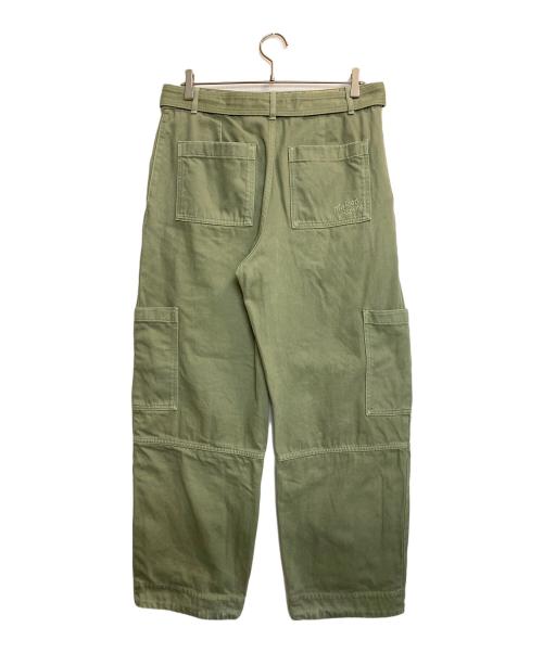 maison kitsune（メゾンキツネ）MAISON KITSUNE (メゾンキツネ) Belted  Denim Pants Relaxed  Cargo Jeans グリーン サイズ:30の古着・服飾アイテム